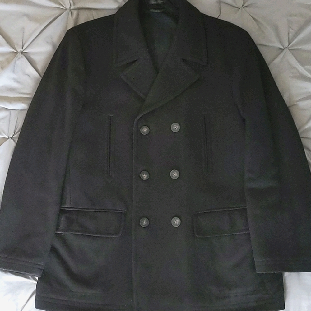 Men's Ralph Lauren Navy Wool Blend Pea Coat